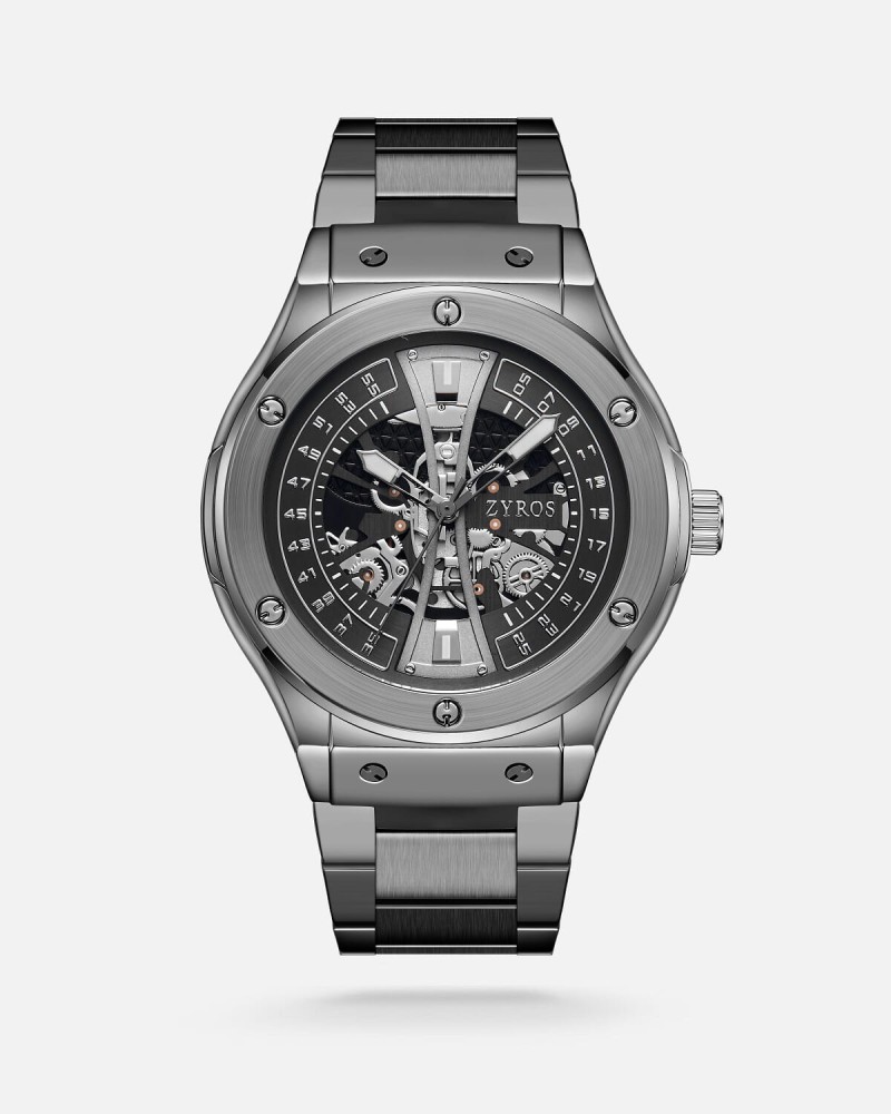 Gray steel men's watch