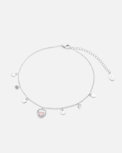 Women's anklet with elegant silver design