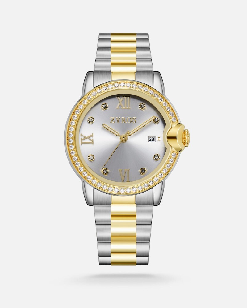 Women's steel watch in gold and silver colour