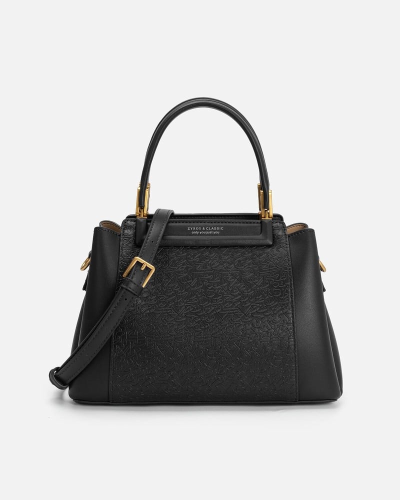 شنطة نسائية بتصميم كلاسيك بلون أسود