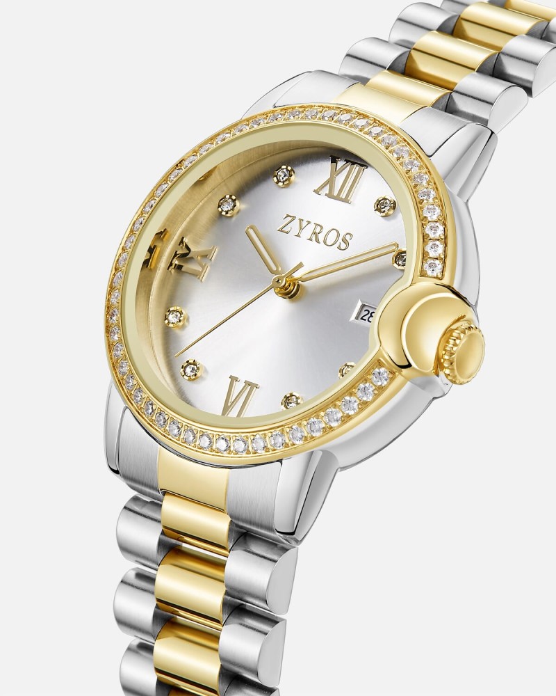 Women's steel watch in gold and silver colour