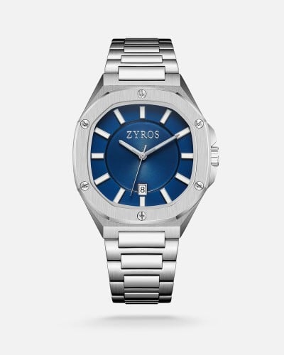 Silver steel men's watch
