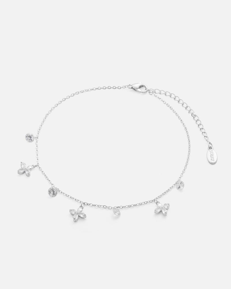Women's anklet with soft silver design