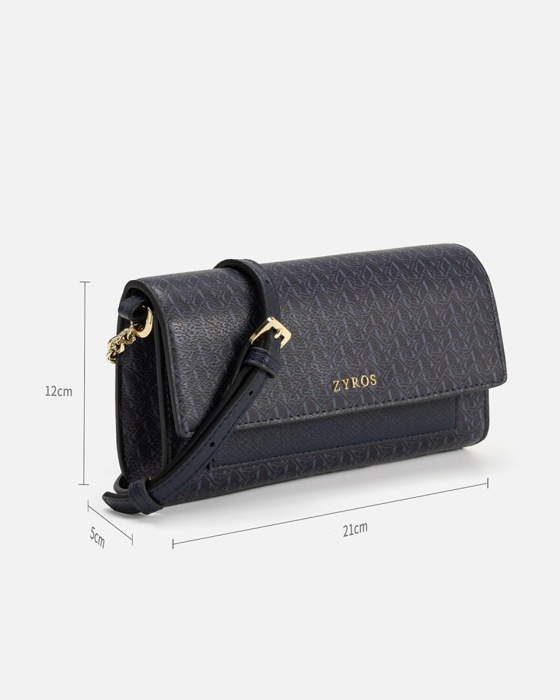 Women's bag with an elegant design in blue