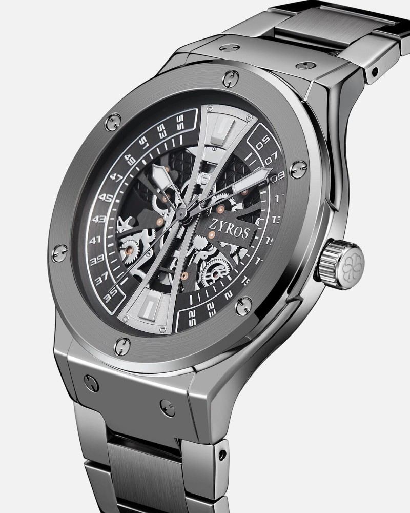 Gray steel men's watch