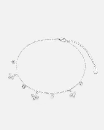 Women's anklet with soft silver design
