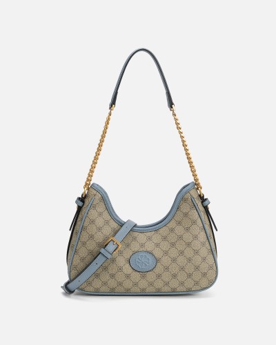 Women's bag with elegant design, blue color
