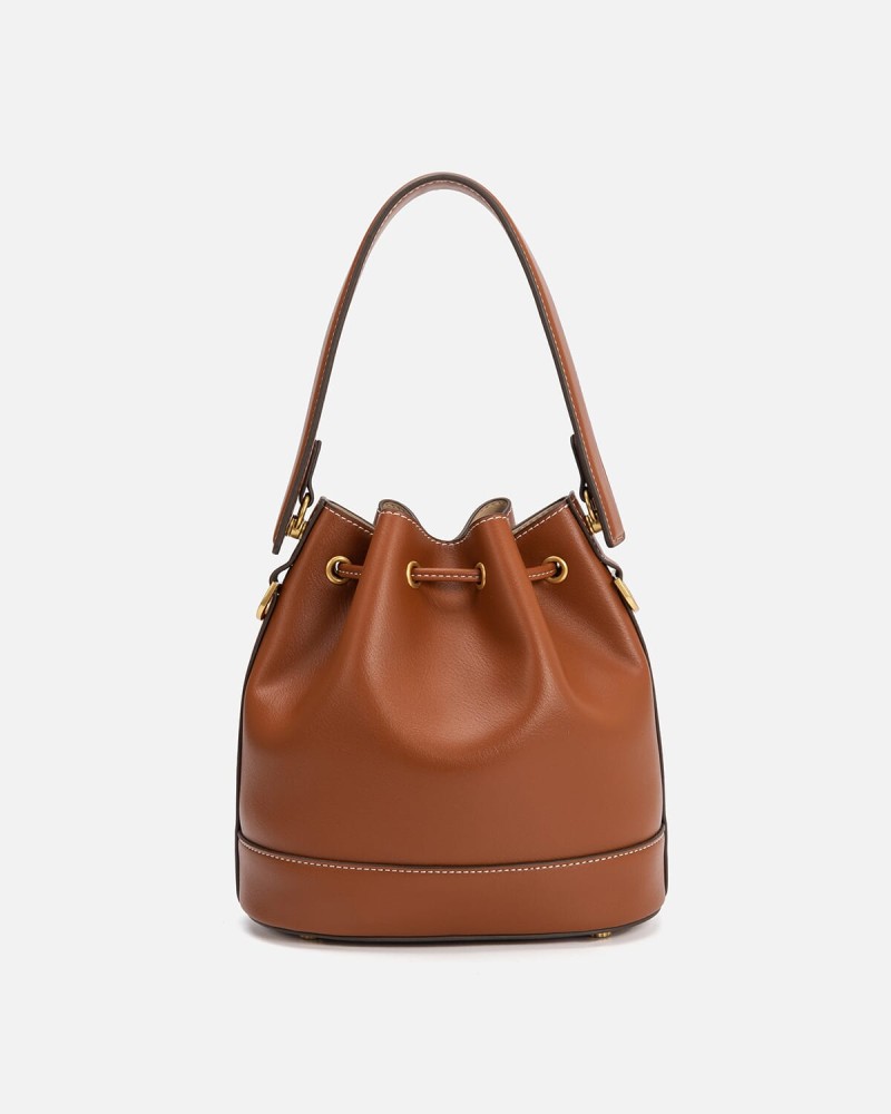 Women's bag with a modern design, brown