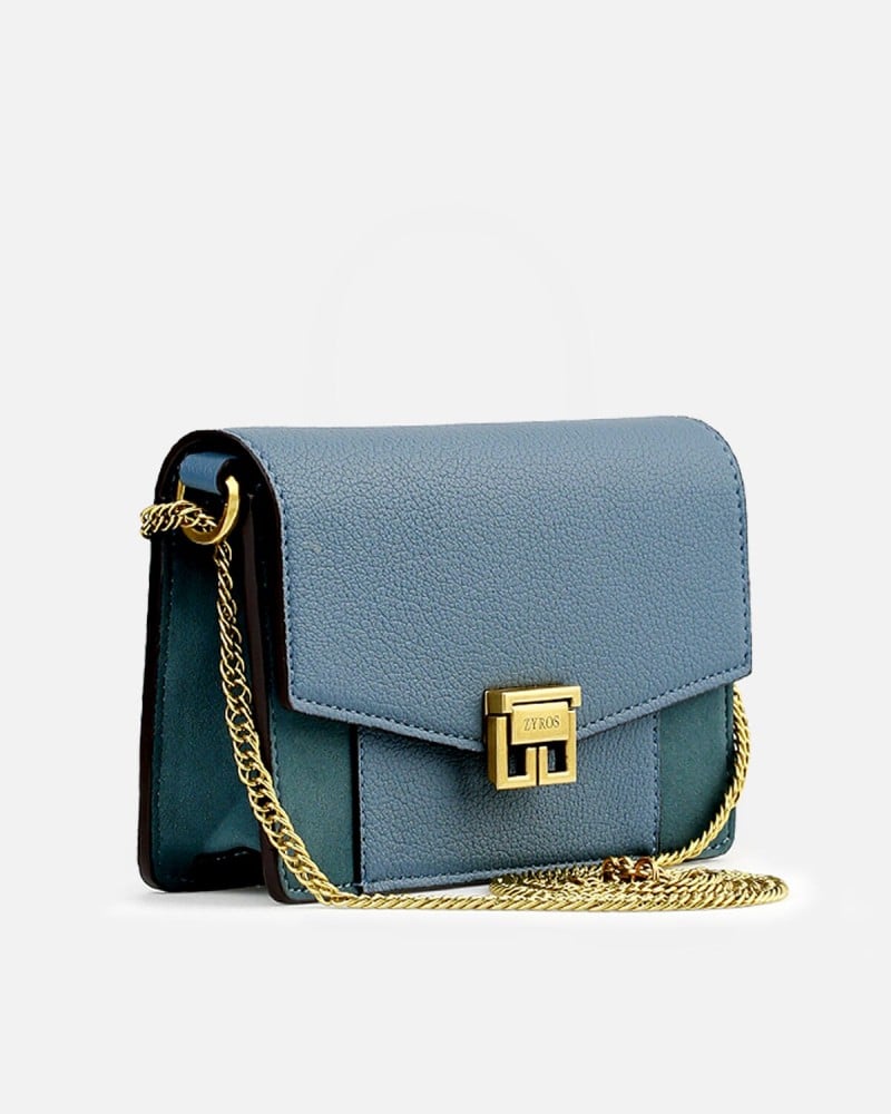 Women's blue leather bag