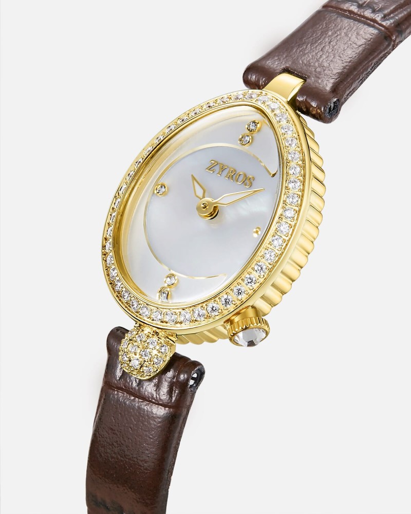 Women's watch with perfect design in brown color