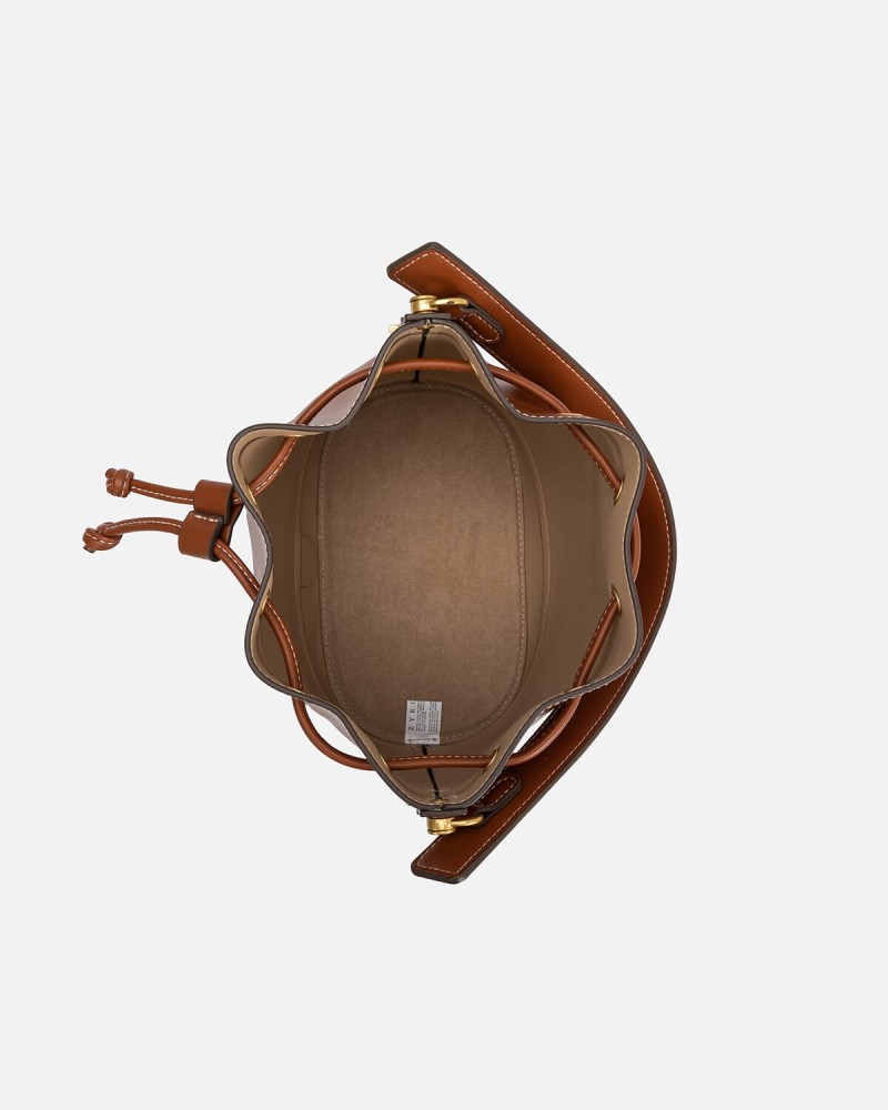 Women's bag with a modern design, brown