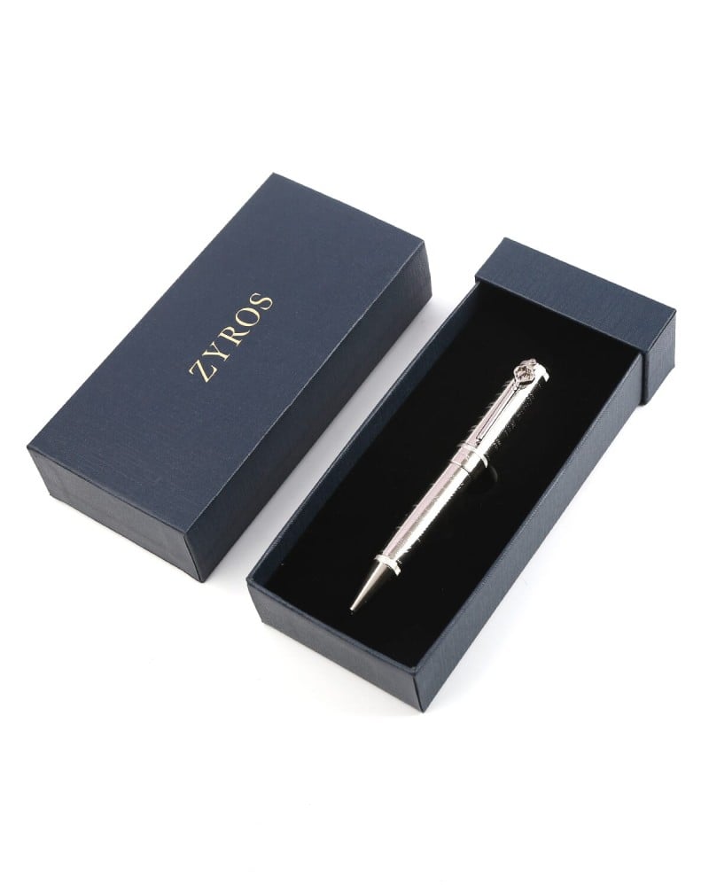 قلم رجالي كلاسيك باللون الفضي