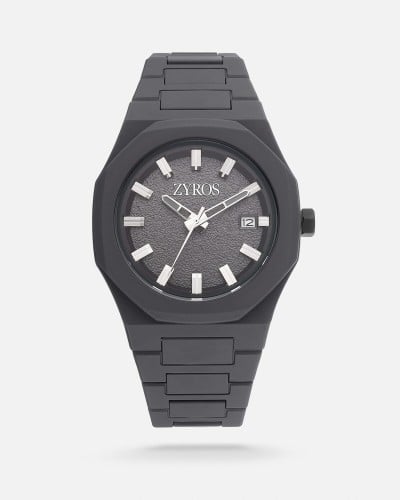 Men's watch with carbon strap, gray color