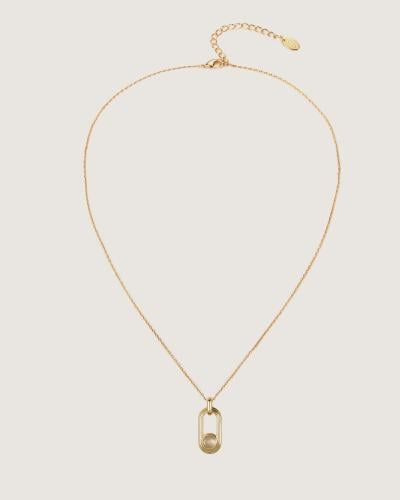Women's necklace with a unique design in gold color