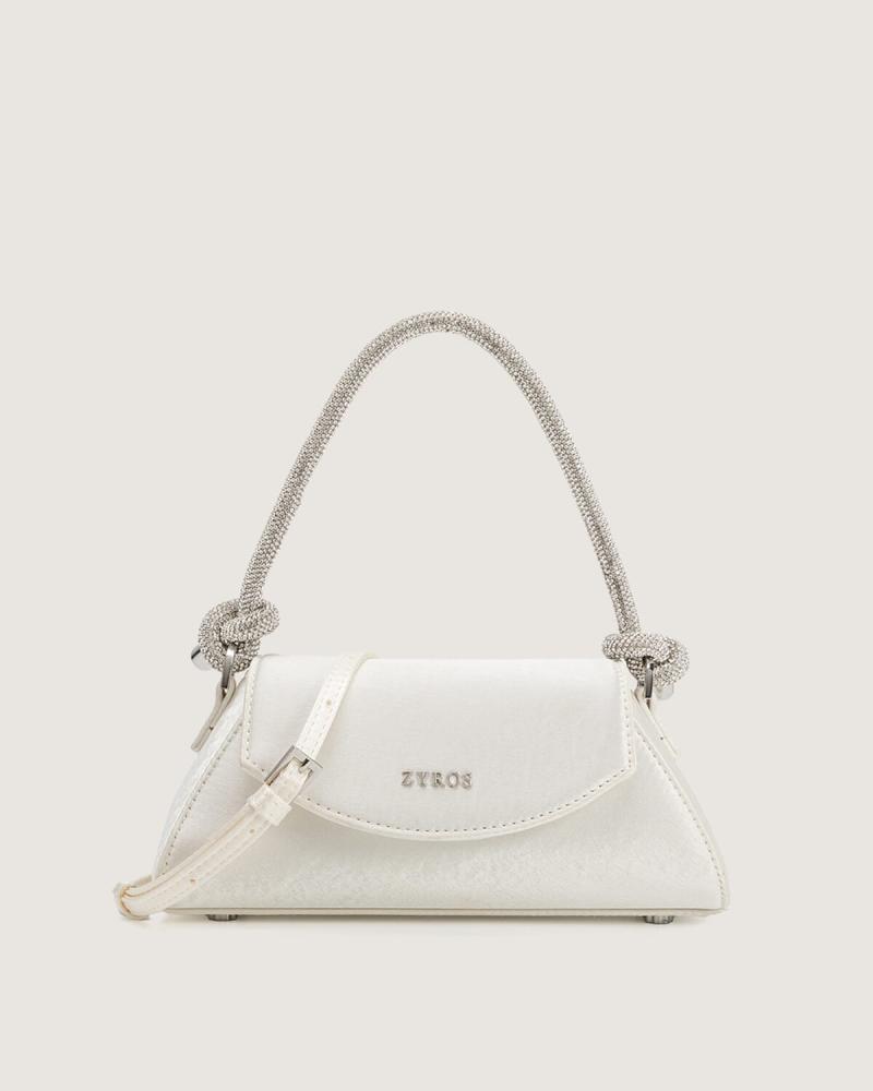 A medium-sized white women's handbag suitable for your special occasions