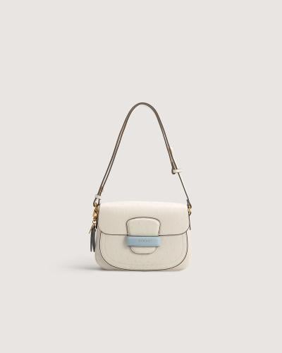Women's leather handbag in beige
