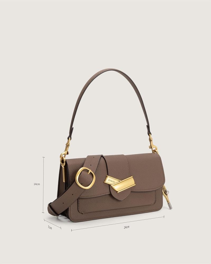 Ghazal women's leather bag in Brown|Zyros Official Website - Zyros