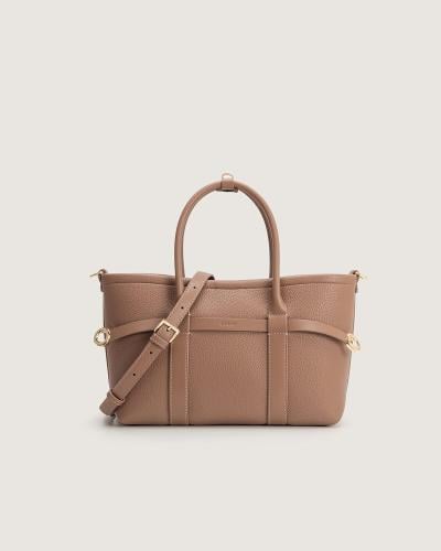 Purple women's bag, practical and brown
