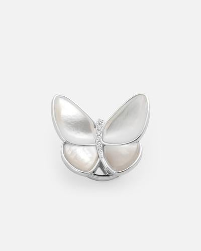 Women's brooch with a unique design in silver