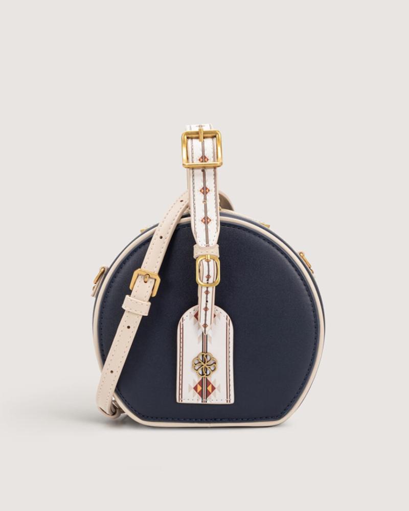 Women's mini round bag in blue