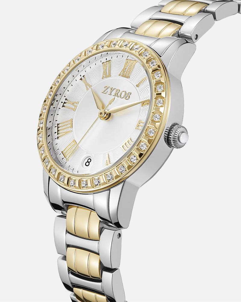 Classic women's watch in gold and silver