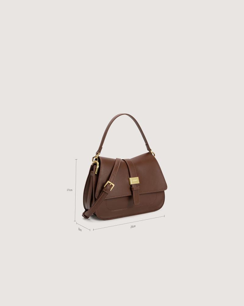 Medium-sized women's bag made of brown leather