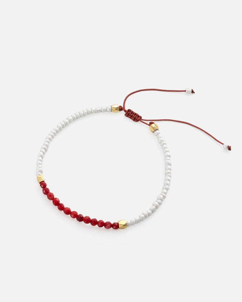 Women's bracelet in white and burgundy