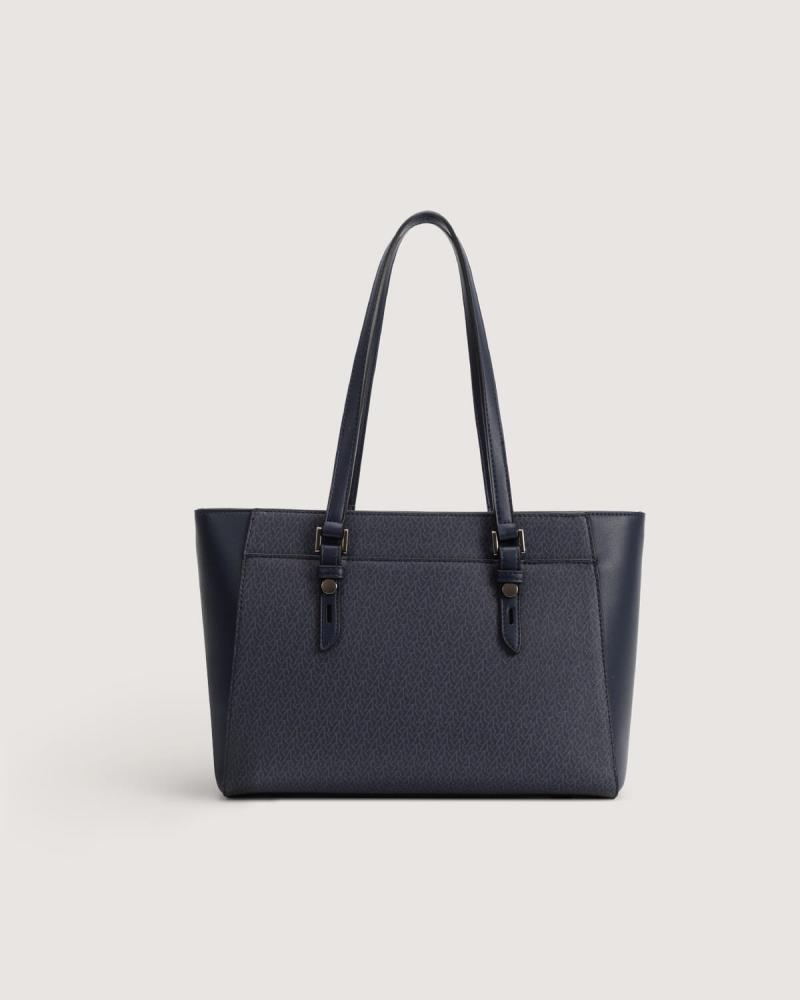 Large blue women's handbag