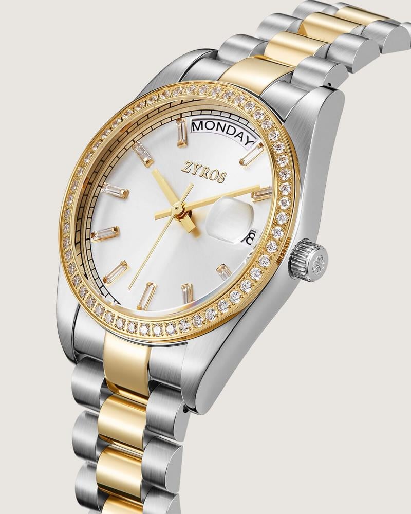 ساعة لمى النسائية بلون ذهبي وفضي