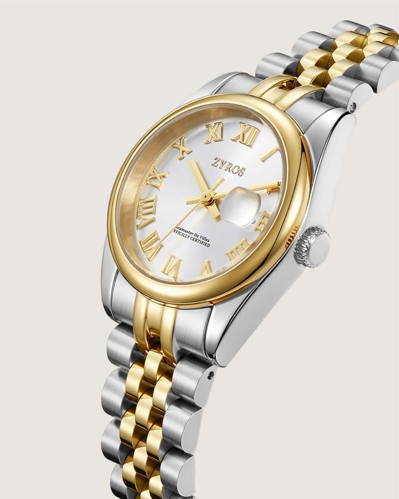 SKU0118 Casual Gold White Women Asymmetrical‎ Watch Stainless steel+gift bag Time and Tru Women main image 3