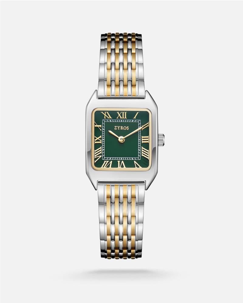 Women's watch with a gold and silver stainless steel strap