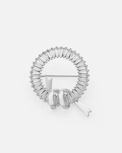 Elegant women's brooch in silver