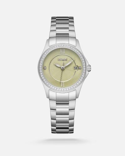 Women's watch with a silver-tone steel strap