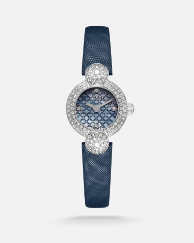 Women's watch with a blue leather strap