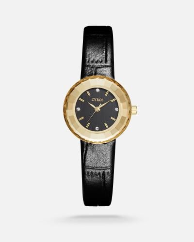 Women's watch with a classic design in black