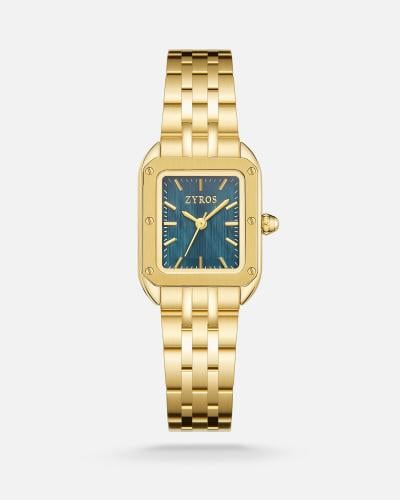Muzn women's watch with a gold-tone steel strap