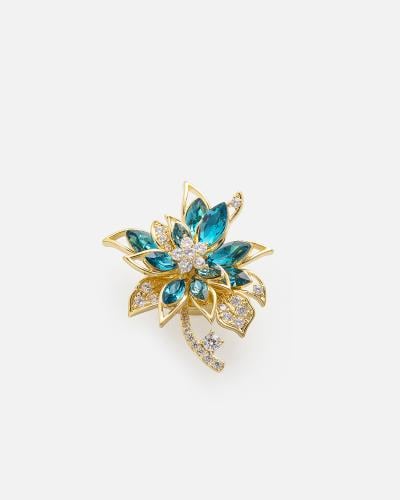 Women's brooch with an eye-catching design in gold