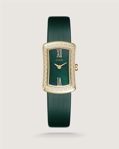 Glimpse Women's Watch, Green Leather