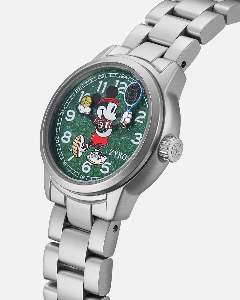 Children's watch with a silver steel strap