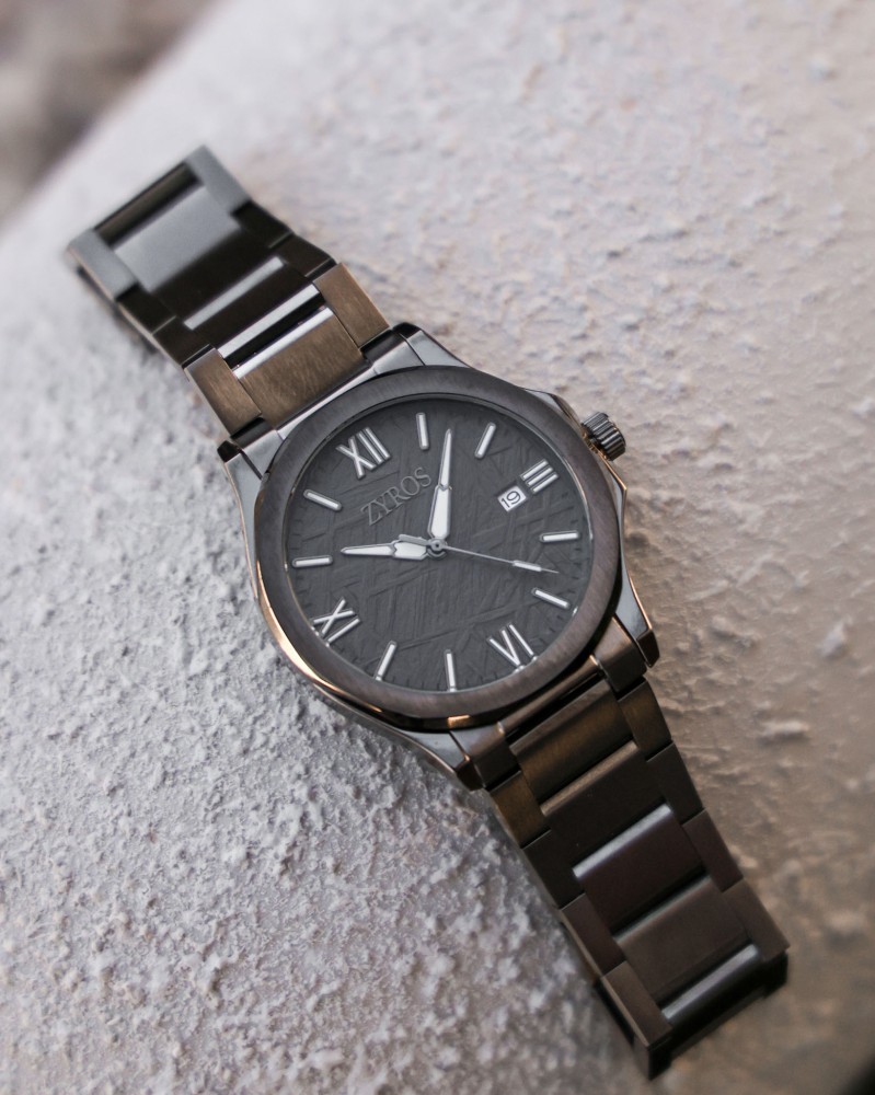Gray steel men's watch