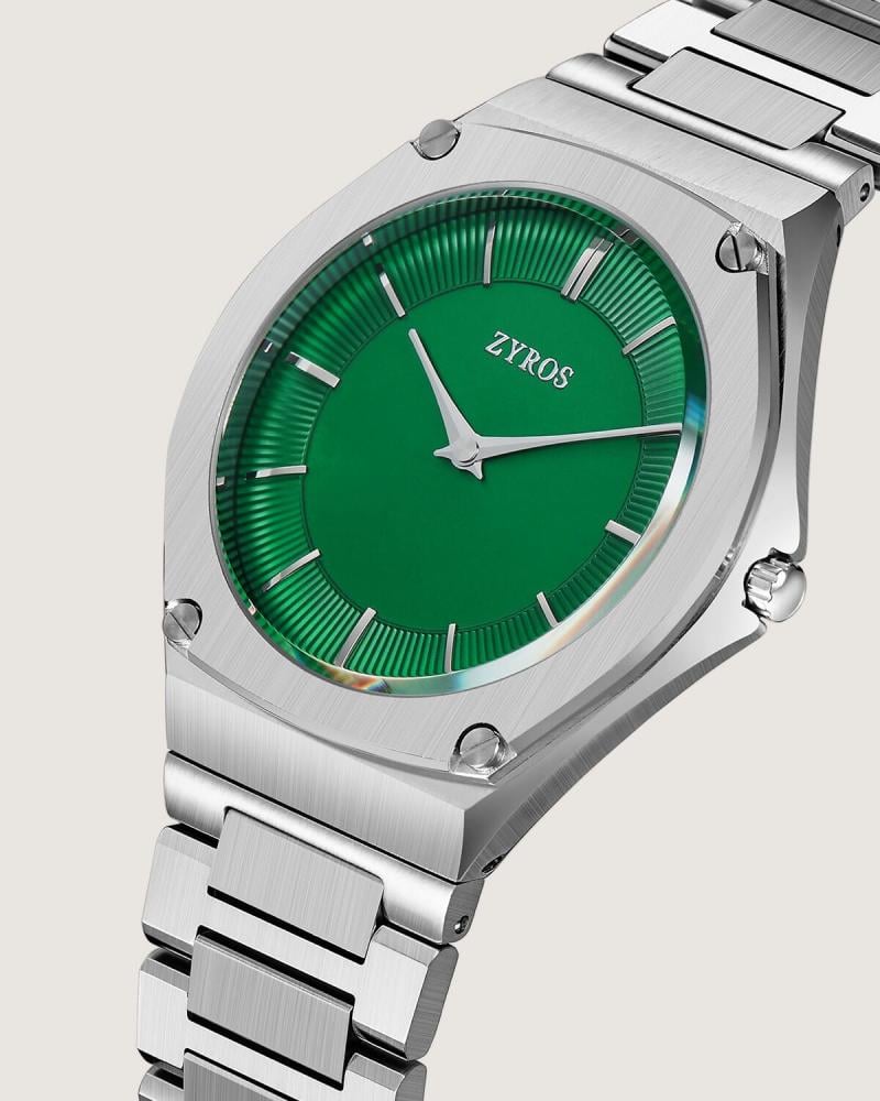 ساعة صخر الرجالية ستيل بلون فضي