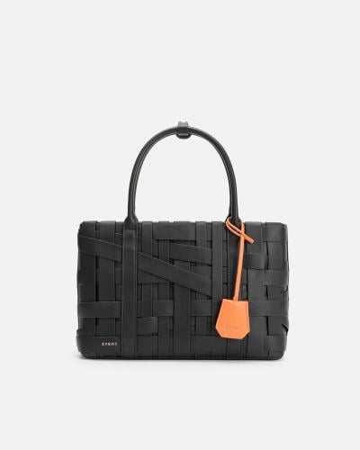 A women's handbag that embodies elegance, made of black leather.