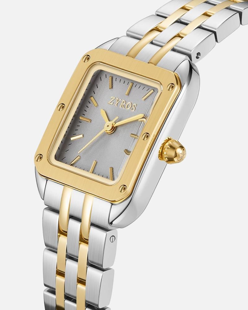 Muzn women's steel watch in gold and silver