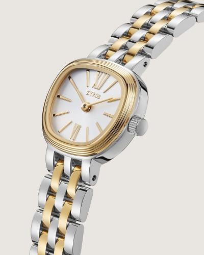 Abaq women's watch with gold and silver steel strap