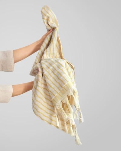 Beige and yellow body towel