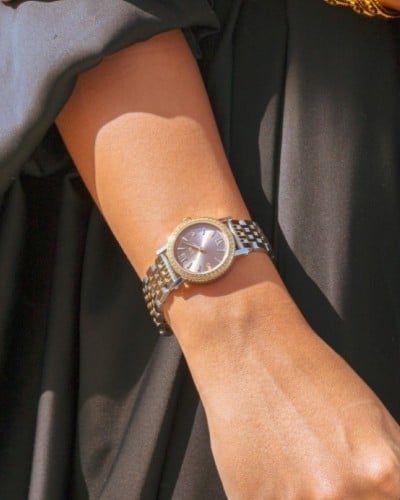 Women's steel watch in gold and silver colour