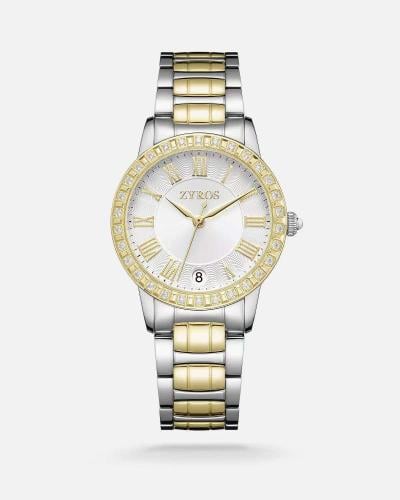 Classic women's watch in gold and silver