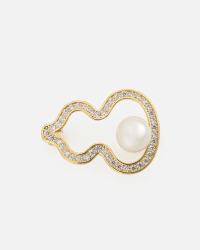 Elegant women's brooch in gold