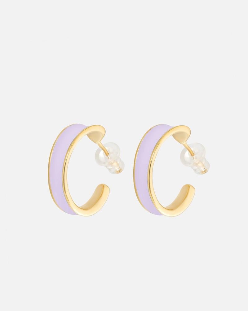 حلق نسائي بتصميم أنيق بلون ذهبي و أرجواني