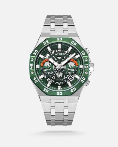 Elegant men's watch with a silver strap